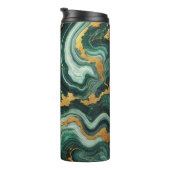 Emerald Green & Gold Marble Look Glam Wedding Thermosbecher (Nach rechts gedreht)