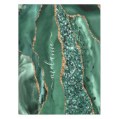 Emerald Green Gold Marble Tablecloth Individuelle Tischdecke (Vorderseite)