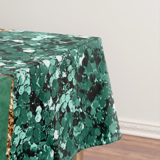 Emerald Green Gold Marble Tablecloth Individuelle Tischdecke (Beispiel)
