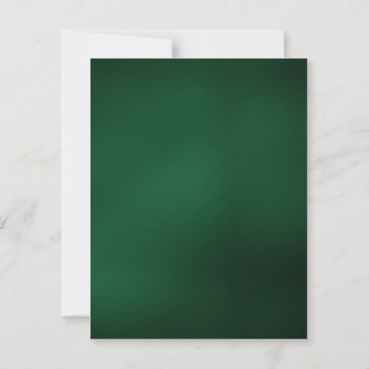 Emerald Green Gold Marble White Wedding RSVP Card (Rückseite)