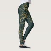 Emerald Green Gold Modern Abstrakt Leggings (Rechts)