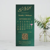 Emerald Green & Gold Modern Elegant Save the Date (Stehend Vorderseite)