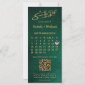 Emerald Green & Gold Modern Elegant Save the Date (Vorderseite)