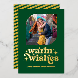 Emerald Green & Gold Modern Retro Weihnachtsfeiert Folien Feiertagskarte