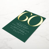 Emerald Green & Gold | Modern Simple 60th Birthday Folieneinladung (Gedreht)