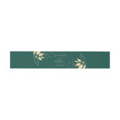 Emerald Green & Gold Moderne Foliage Wedding Einladungsbanderole (Flach)