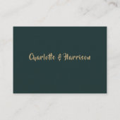 Emerald Green Gold Moderne Gezeichnet Blätter Hoch Begleitkarte (Rückseite)