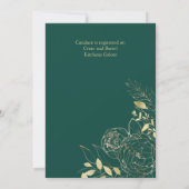 Emerald Green & Gold Modernes Brautparty Einladung (Rückseite)