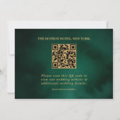 Emerald Green & Gold Modernes Elegantes Save The Date (Rückseite)