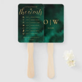 Emerald Green Gold Order of Events Wedding Program Fächer (Vorne und Hinten)