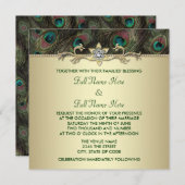 Emerald Green Gold Peacock Wedding Einladung (Vorne/Hinten)