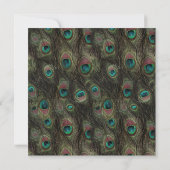 Emerald Green Gold Peacock Wedding Einladung (Rückseite)