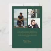 Emerald Green & Gold Photo Graduation announcement (Rückseite)