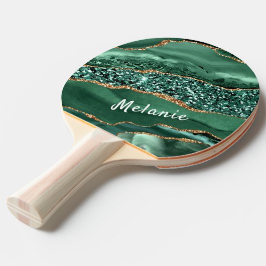Emerald Green Gold Ping Pong Paddle Individuelle N Tischtennis Schläger (Vorderseite)