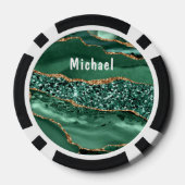Emerald Green Gold Poker Chips mit Individuelle Na (Rückseite)