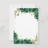 Emerald Green Gold Princess Quinceañera Birthday Save The Date (Rückseite)