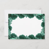 Emerald Green Gold Princess Quinceañera RSVP Card (Rückseite)