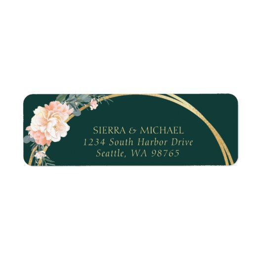 Emerald Green Gold Rings Wedding Rücksendeadresse (Vorne)