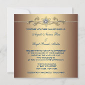 Emerald Green Gold Royal Indian Peacock Wedding Einladung (Rückseite)
