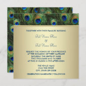 Emerald Green Gold Royal Indian Peacock Wedding Einladung (Vorne/Hinten)