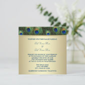 Emerald Green Gold Royal Indian Peacock Wedding Einladung (Stehend Vorderseite)