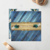 Emerald Green Gold Royal Indian Peacock Wedding Mitteilungskarte (Vorderseite/Rückseite Beispiel)