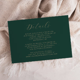 Emerald Green Gold Script Wedding Begleitkarte