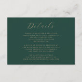 Emerald Green Gold Script Wedding Begleitkarte (Vorderseite)
