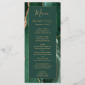 Emerald Green Gold Script Wedding Menu Menükarte (Vorderseite)