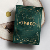 Emerald Green & Gold Tarot Celestial Brautparty Einladung
