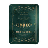 Emerald Green Gold Tarot Celestial Save the Date Magnet (Vertikal)