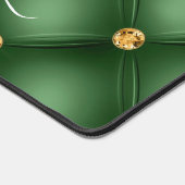 Emerald Green Gold Tuft Desk Mat mit Individuelle Schreibtischunterlage (Ecke)