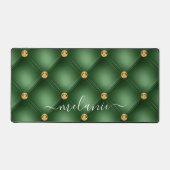 Emerald Green Gold Tuft Desk Mat mit Individuelle Schreibtischunterlage (Vorderseite)