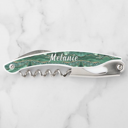 Emerald Green Gold Waiter's Corkschraube Individue Kellnermesser (Rückseite)