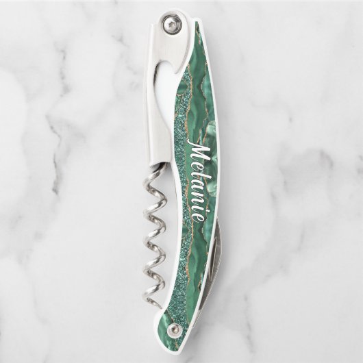 Emerald Green Gold Waiter's Corkschraube Individue Kellnermesser (Vorderseite)
