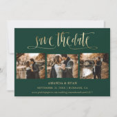 Emerald Green Gold Wedding 4 Foto Save the Date (Vorderseite)