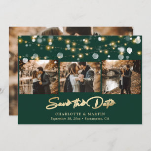 Emerald Green Gold Wedding 4 Foto Save the Date