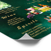  Emerald Green & Gold Wedding Bar Menu  Poster (Ecke)