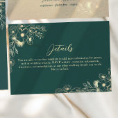 Emerald Green Gold Wedding Details Begleitkarte