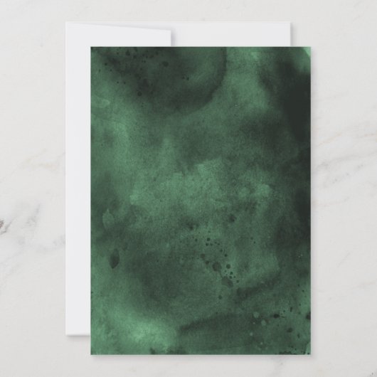 Emerald Green & Gold Wedding Einladung (Rückseite)