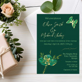 Emerald green gold Wedding Einladung
