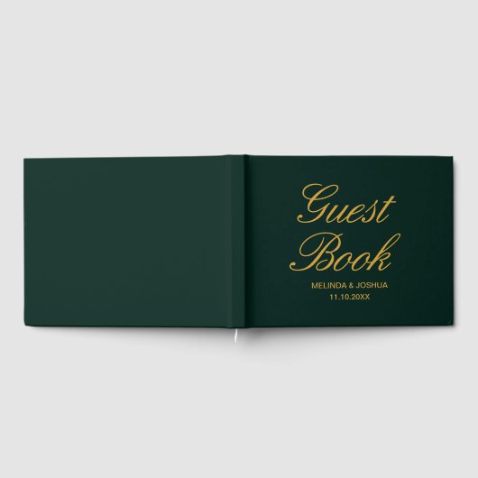 Emerald Green Gold Wedding Gästebuch (Voll)