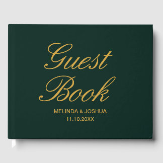 Emerald Green Gold Wedding Gästebuch