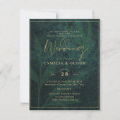 Emerald Green Gold Wedding Print Digital Download Einladung (Vorderseite)