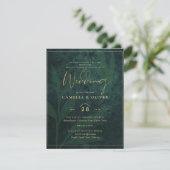 Emerald Green Gold Wedding Print Digital Download Einladung (Stehend Vorderseite)