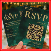 Emerald Green & Gold Wedding QR Code UAWG Begleitkarte