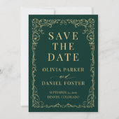 Emerald Green Gold Wedding Save the Date (Vorderseite)