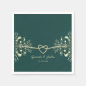Emerald Green Gold Wedding Serviette (Vorderseite)