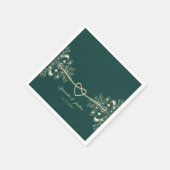 Emerald Green Gold Wedding Serviette (Ecke)