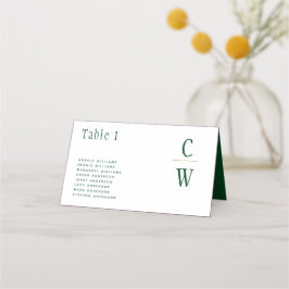 Emerald Green Gold Wedding Table Number Names Platzkarte